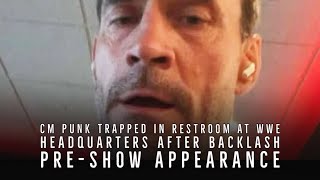 CMPunk wandering around WWE headquarters after being locked in the bathroom [upl. by Perkoff]