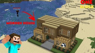 I MADE A MORDEN HOUSE IS MINECRAFT ONE BLOCK😍 [upl. by Amethyst238]