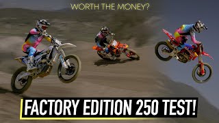 We Ride the KTM Husqvarna amp GasGas 250 Factory Editions [upl. by Pontone]