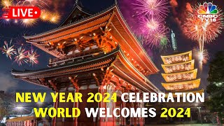 LIVE New Year 2024 Celebrations  Dubai Bangkok Hong Kong Fireworks  World Welcomes 2024  IN18L [upl. by Adigun]