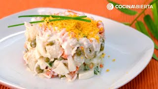 Ensaladilla con pintxo donostiarra 🥗¡Fresca y deliciosa Patata verdura y surimi Cocina Abierta [upl. by Warfold276]