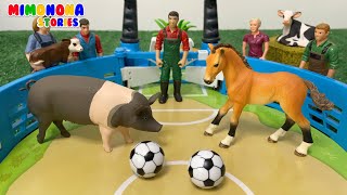 Los Animales dela Granja juegan futbol ⚽️⚽️ Terneros Vs Potrillos  Mimonona Stories [upl. by Nilla]