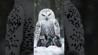 Majestic Owl Protects Nestlings from Icy Snowstorm viralshorts shorts owls [upl. by Ytiak]