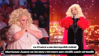 La France a un incroyable talent  Marianne James en larmes retrouve une vieille amie virtuelle [upl. by Lim]