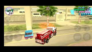 FDVC fire 🚒🔥 helping 😕 car GTA vice city stories tommy helping 😞 rescue USA 🇱🇷 android game play [upl. by Aehcim]