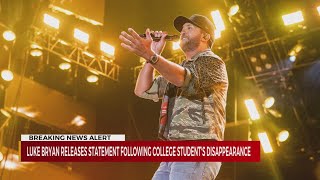 Luke Bryan releases statement following college students disappearance [upl. by Araid367]