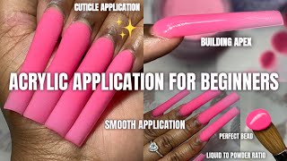 ACRYLIC APPLICATION FOR BEGINNERS  101 📝 APEX STRUCTURE  CUTICLE APPLICATION  STEP BY STEP [upl. by Nunnery910]