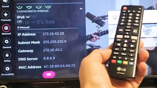 LG Smart TV How to Change DNS Server Subnet Mask Gateway or IP Address [upl. by Etteuqaj]