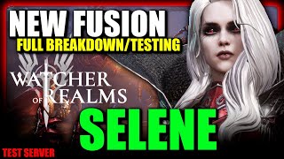 New Fusion Hero Selene  Full Guide and Testing  Not Trash  Watcher Of Realms  TEST SERVER [upl. by Etat]