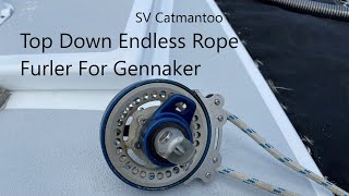 Top down endless rope gennaker furler for our catamaran [upl. by Holmes932]