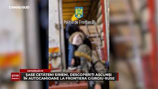 CANAL SUD  ȘASE CETĂȚENI SIRIENI DESCOPERIȚI ASCUNȘI ÎN AUTOCAMIOANE LA FRONTIERA GIURGIURUSE [upl. by Pergrim700]