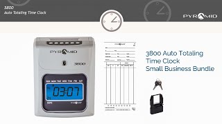 Pyramid 3800 AutoTotaling Time Clock  Small Business Bundle [upl. by Enylorac853]