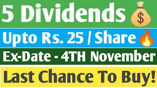 5 Dividends  Ex  Date  4TH November  Latest November Dividends  Best November Dividend Analysis [upl. by Lamak]