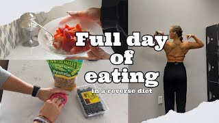 FULL DAY OF EATING on a reverse diet  dieting during the holidays [upl. by Doraj154]