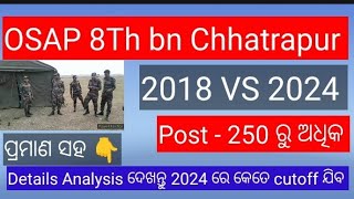 OSAP 8th BN chhatrapur 2018 Vs 2024 Cutoff l Osap irb cutoff 2024 l odisha police chhatrapur cutoff [upl. by Leonid]