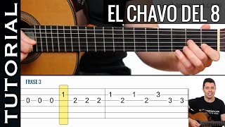 como tocar CHAVO DEL 8 en guitarra FACIL Principiantes y novatos acústica o criolla tutorial [upl. by Zerlina474]