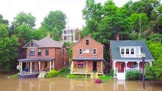 Galena Illinois River Flood Gates Closed  July 22 2017 [upl. by Simaj760]