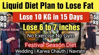 Extreme Fat Loss Liquid Diet Plan  Lose 10 kg in 15 days  How to lose weight amp inches fast No Gym [upl. by Ydennek396]