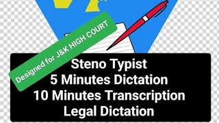 STENO TYPIST MOCK TEST  JampK HIGH COURT  60 WPM  legal dictation [upl. by Perl608]