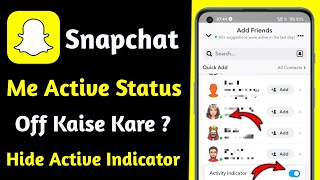 snapchat me active status off kaise kare  how to turn off active status on snapchat  hindi 2024 [upl. by Beauvais853]