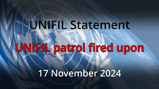 UNIFIL Statement 17112024 [upl. by Fawcette]