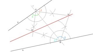 Bisectriz de un ángulo con el vértice fuera de los límites del dibujo rectas convergentes [upl. by Varin]