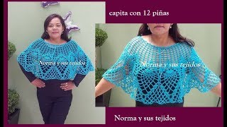 capita a crochet con piñas parte 1 capitacrochet blusapiñanorma [upl. by Minnnie]