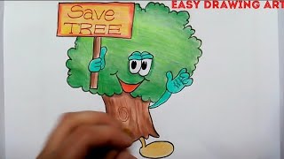 how to draw save tree poster  save tree slogan drawing [upl. by Aruabea]