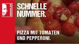 Schnelles PizzaRezept mit Tomaten Champignons und Peperoni von Steffen Henssler [upl. by Saticilef]