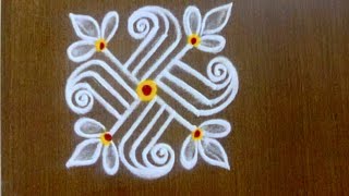 4 attractive mini rangoli design for beginners 3×3 dots small muggulu Thiru Aarooran kolangal [upl. by Ailemor]