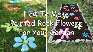 How To Make Painted Rock Flowers Garden  Decor Home Ideas [upl. by Olsewski]