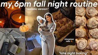 my realistic 6pm fall night routine🌙🍂🧁روتيني المسائي من مورا نهار طويل 🌻🍒🤎baking night🫖🍩 [upl. by Isahella]