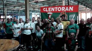 Glentoran FC supporters sing at Fowling Warehouse [upl. by Barber915]