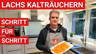 ♨️ GRILLBLITZ Lachs kalträuchern Räucherlachs Fisch selber räuchern Rezept Smoked Salmon Anleitung [upl. by Armelda]