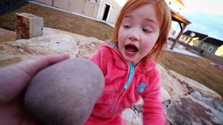 DINOSAUR EGG hidden in our backyard Adley and Dad after work routine [upl. by Lauretta]