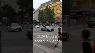 2024 MercedesBenz EClass drives through Vienna [upl. by Anuqahs]