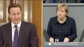 Merkel and Cameron duel over Europe [upl. by Victory]