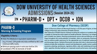 DOW University of Health Sciences Karachi Admission 2025  DOW University Karachi Admission 2025 [upl. by Eldrid]