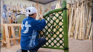 匠の技！京都が誇る竹垣ができるまで！竹工芸職人による光悦寺垣の製作プロセス [upl. by Esyle]