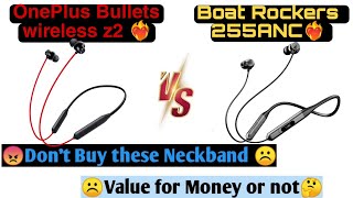 BoAt Rockerz 255 ANC vs OnePlus Bullets wireless z2 detailed comparison which one is best in 2024🤔 [upl. by Ardnuyek99]