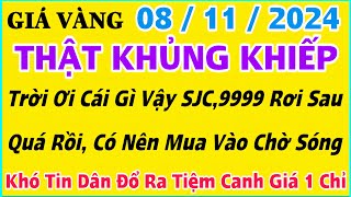 Giá vàng hôm nay 9999 ngày 8112024  GIÁ VÀNG MỚI NHẤT  Xem bảng giá vàng SJC 9999 24K 18K 10K [upl. by Ulberto]