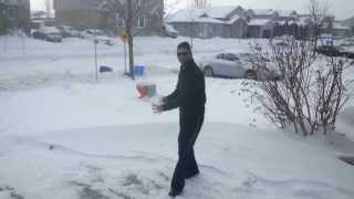 Hot water converts into snow instantaneously at minus 42 degrees in Canada [upl. by Nonnair]