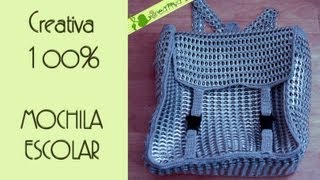 Tutorial Mochila Escolar hecha con anillas de lata parte 1 [upl. by Aprile]