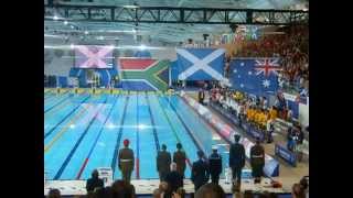 Glasgow Commonwealth Games  Swimming medal ceremony  Daniel Wallace [upl. by Htomit]