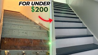 DIY Stair Remodel on a Budget StepbyStep [upl. by Patrizio]