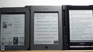 Kindle Touch vs Nook Touch and Sony Reader PRST1 Comparison Review [upl. by Asik]