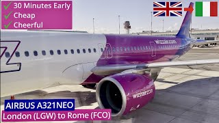 Wizzair Trip Report Is this Europes WORST Airline Airbus A321neo  London Gatwick to Rome [upl. by Nosnevets]