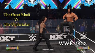 WWE 2K22 The Undertaker Vs The Great Khali Gameplay [upl. by Lindell]