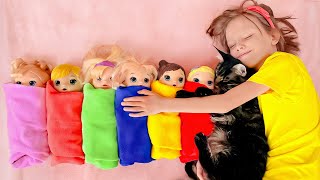 Are you sleeping brother John song  Nastya plays with dolls and Amur [upl. by Anele]