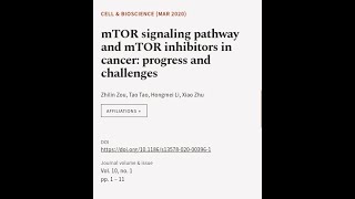 mTOR signaling pathway and mTOR inhibitors in cancer progress and challenges  RTCLTV [upl. by Hutchins]